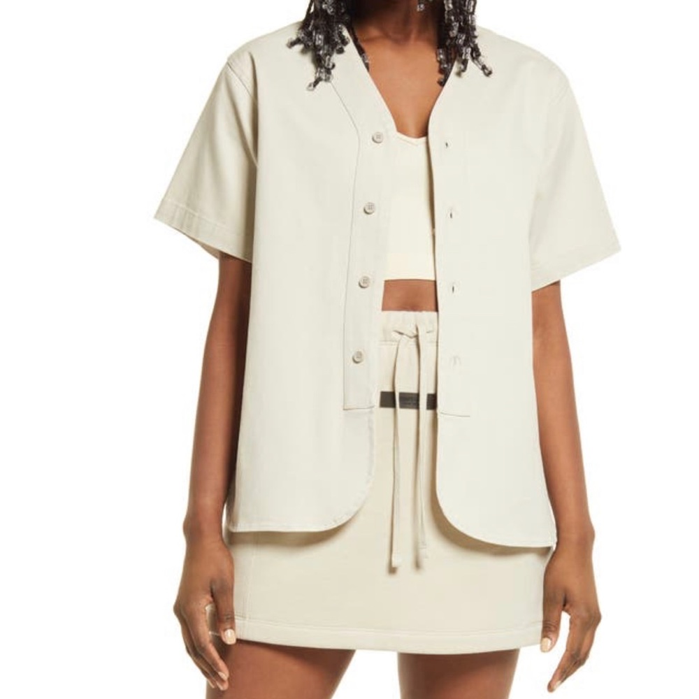 Essentials Stretch Cotton Baseball Shirt